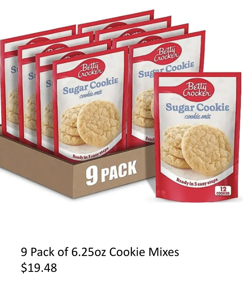 Betty Crocker Sugar Cookie Mix, 9 Pack of 6.25 oz