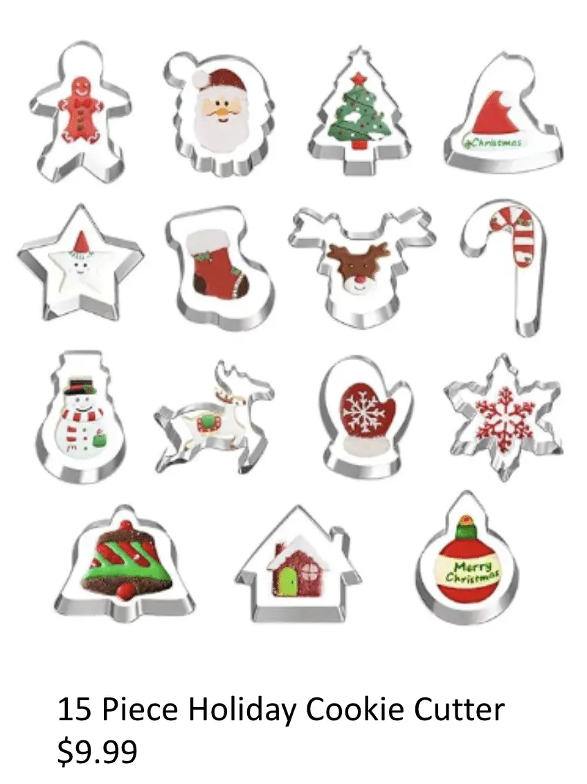 15 Piece Holiday Cookie Cutter Set
