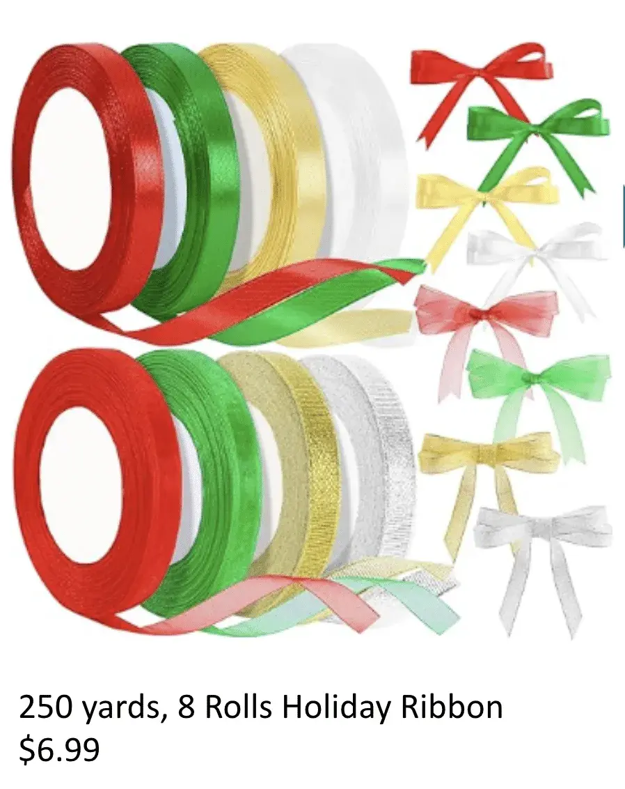 Holiday Ribbon, 8 Rolls, 250 Yards