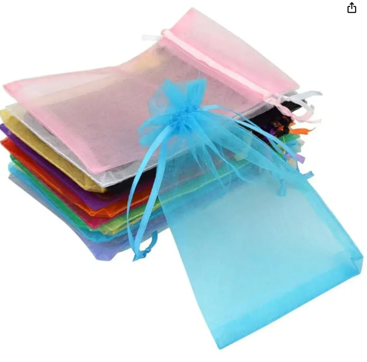 50pcs Organza Bags-Mix Color 3.54''x4.33''(9x11cm) Satin Drawstring