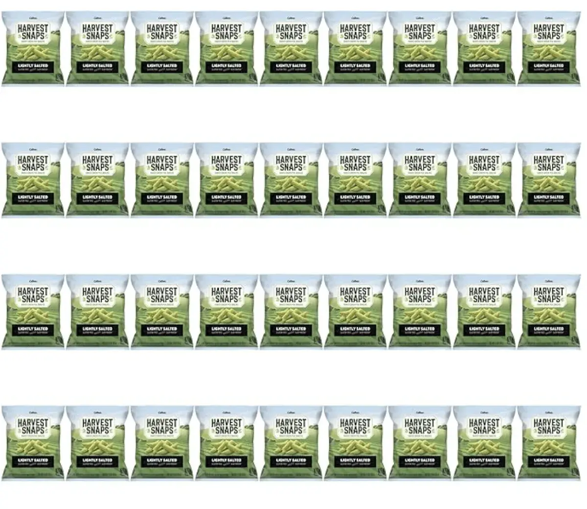 Harvest Snaps Veggie Chips (Lightly Salted Snack Crisps) | Powered by Plant Protein, Gluten Free, Non-GMO Baked Vegetable Crisps | Made in USA | 36 Snack Packs