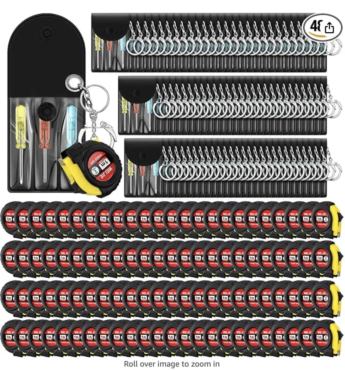 8 Pcs Mini Tape Measure Keychain Bulk Mini Screwdriver Keychain Set