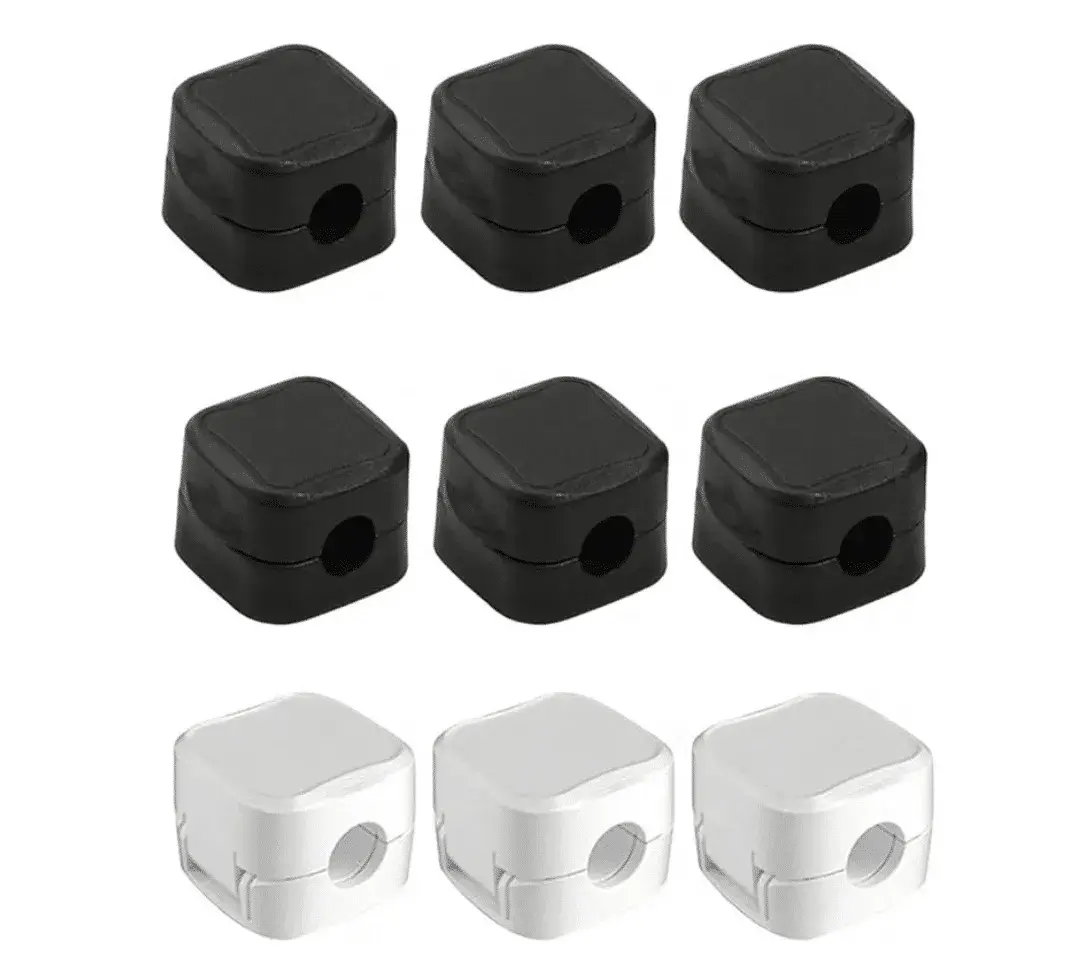 Cable Clips,Cord Organizer,Magnetic Cable Clips,Cord Holder for Charging Cords, Wire Management for Home Office Desk,Phone,Car,Wall,Desktop (Black+White, 12Pcs)