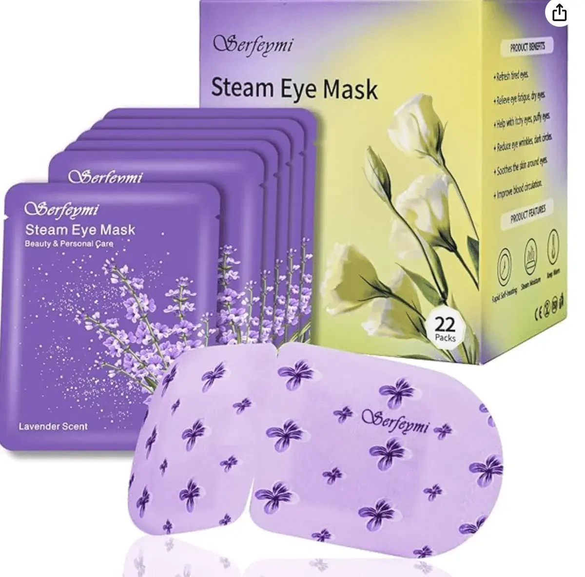 22 Packs Steam Eye Mask Self-Heating Warm Eye Mask