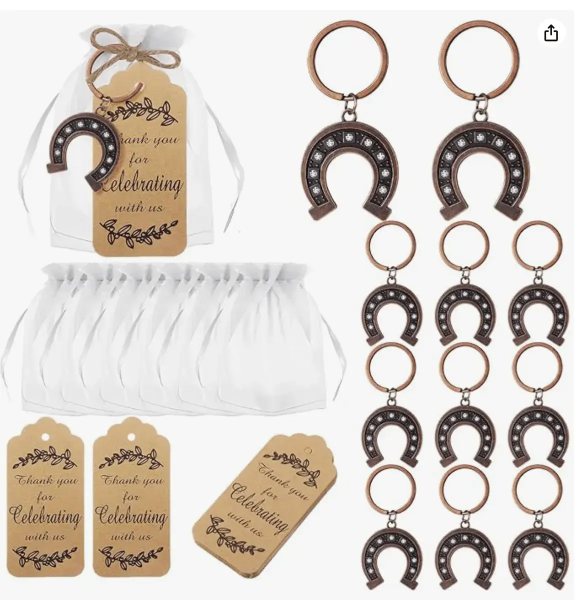 Horseshoe Party Favor 20 Set Horseshoe Keychain Horseshoe Keyring