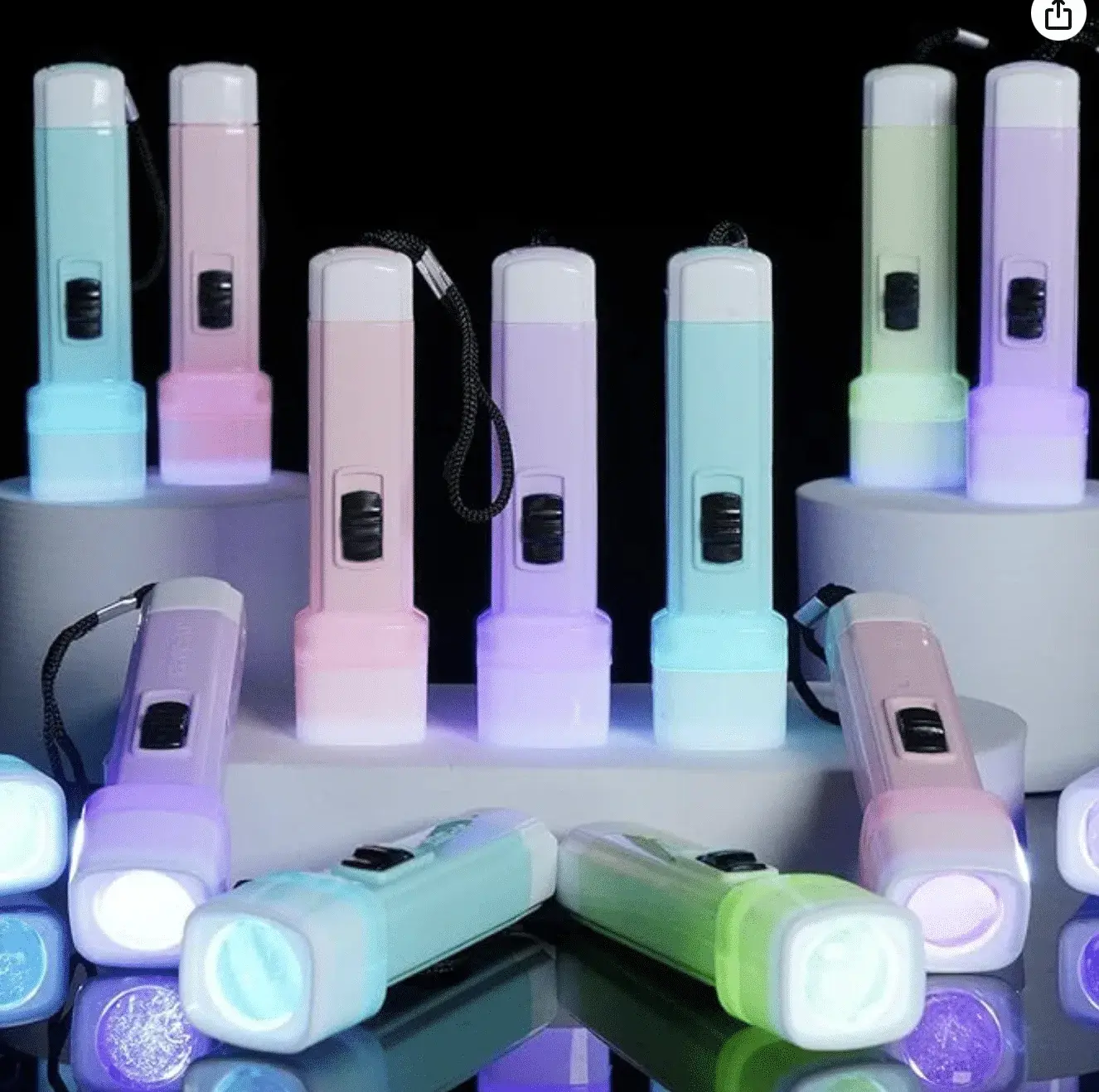 36 Pcs Small Mini Flashlights 9 LED Flashlight Assorted Colors with Lanyard Small Handheld Flashlights Bulk 3AAA Battery Included