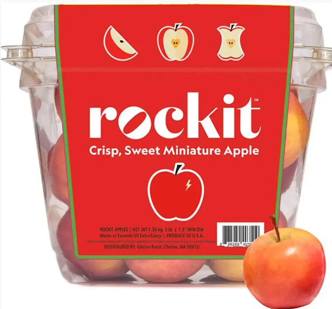 3 lbs of small snack apples. Check your local store, average 10 - 12 apples per bin $7. - $9.00