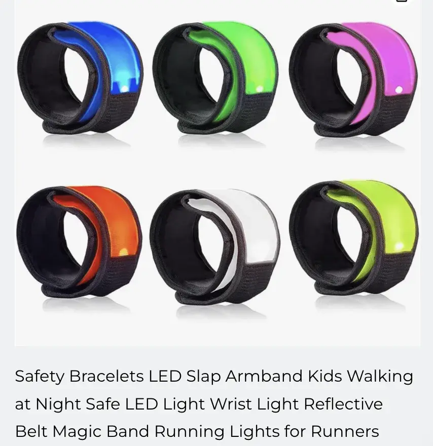 Safety Bracelets, LED Slap Armband Kids Walking at Night Safe LED Light Wrist Light Reflective Belt, Magic Band Running Lights for Runners