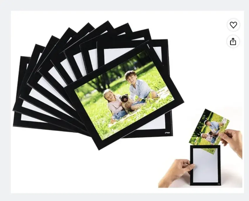 Magnetic Picture Frames with Black Border(4"X6",10 Pack),Magnet Photo Frame Pockets/Postcard Holder,Decorations for home/office/school/Classroom/party