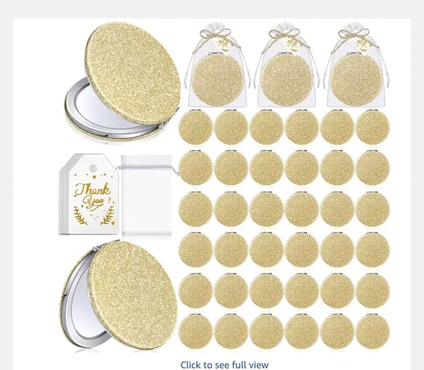 30 Sets Compact Magnifying Mirrors Gifts with Thank You Card and Rope Quinceanera Party Favors