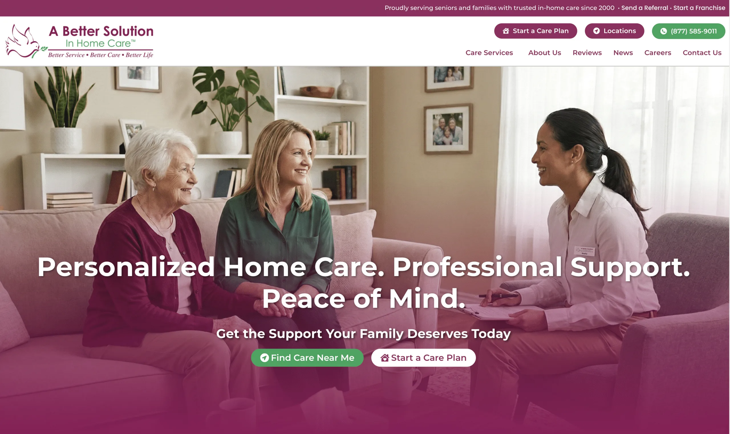 New Home Care Website for A Better Solution In Home Care by Approved Senior Network